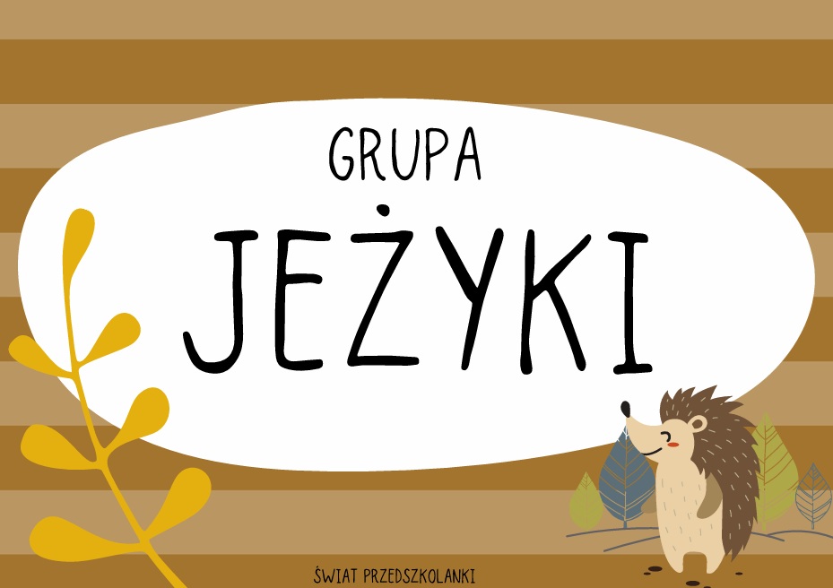 Plakat z napisem "Jeżyki" oraz rysunkiem jeżyka